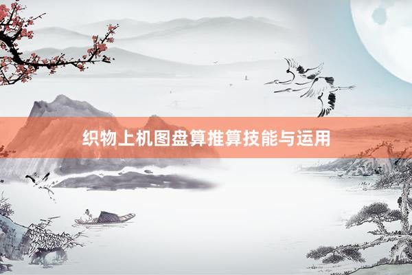 织物上机图盘算推算技能与运用